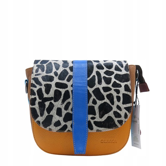 torby na ramię Torebka damska klasyczna skórzana regulowany pasek klapka wzór OLIVKA