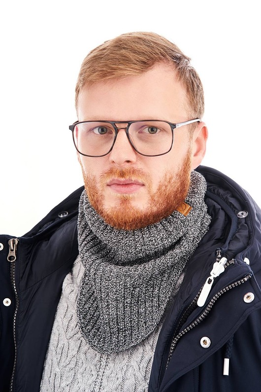 tuby i kominy Męski komin zimowy brodrene k1 jasnoszara mulina