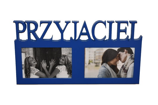 ramki na zdjęcia Multirama ramka na zdjęcia z napisem  Przyjaciel mdf 2 zdjęcia