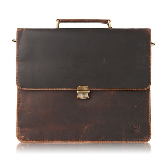 torby i nerki męskie Aktówka męska teczka skórzana vintage na kluczyk Paolo Peruzzi T-96-BR