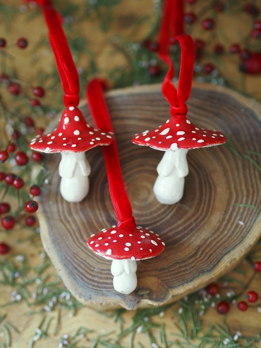 ozdoby choinkowe Zestaw grzybków na choinkę