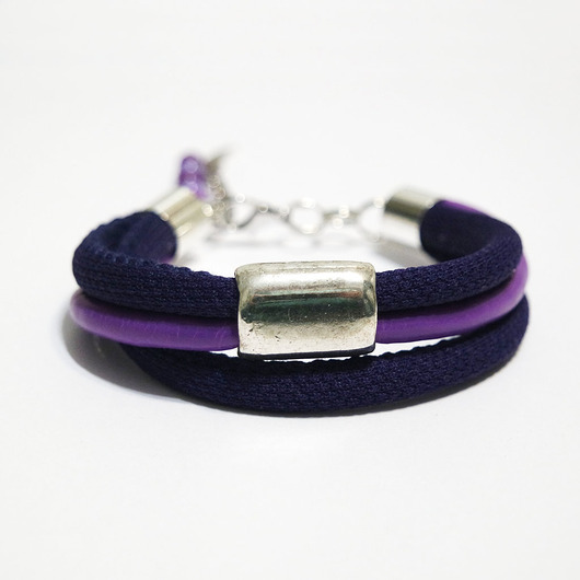 bransoletki - inne Bransoletka - Purple - rzemienie, fioletowa