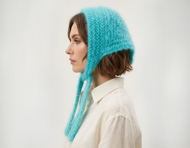 czapki damskie Chustka - turkus