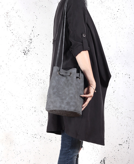 Saq bag M grafit faktura / sakiewka / city bag hairoo