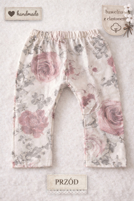 legginsy i getry dla dziewczynki Legginsy dziecięce handmade