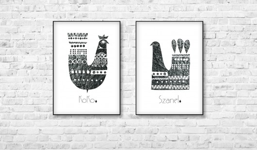 plakaty KOKOSZANEL - dyptyk,  plakaty artystyczne A3