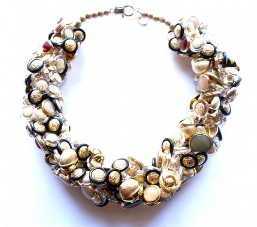 Plecione guzikowe złoto Republika jewelry