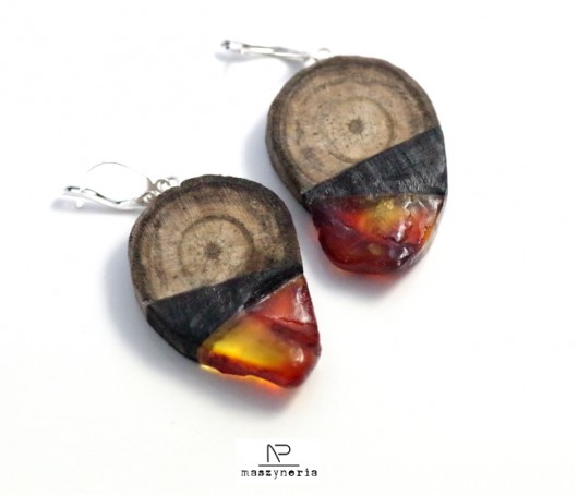 Wood&Amber Kolczyki Maszyneria