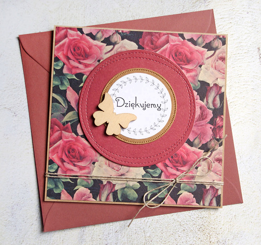 kartki scrapbooking DZIĘKUJEMY :: kartka handmade :: PODZIĘKOWANIE