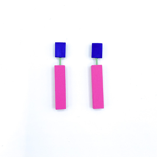 kolczyki drewniane Kolczyki z rzemieniem