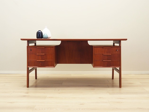 biurka Biurko tekowe, duński design, lata 70, produkcja: Omann Jun