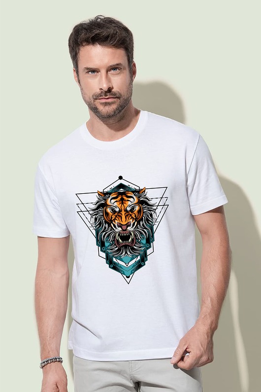Koszulka organiczna z nadrukiem Tiger ART ORGANIC