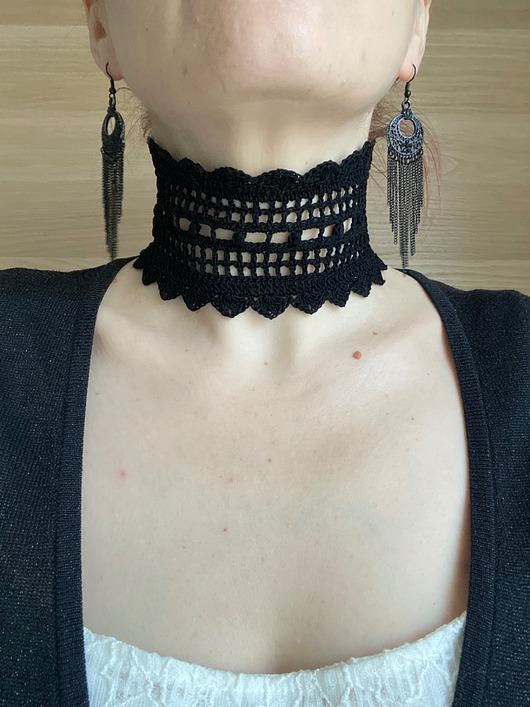 chokery Koronkowy czarny choker