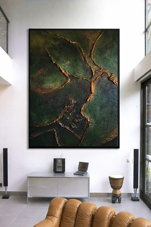 obrazy Ekskluzywna dekoracja - struktura metaliczna - obraz