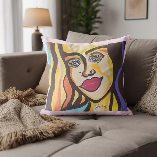 poduszki z grafiką Good woman  Poduszka dekoracyjna  autorska 40x40 obraz  Kamila Stefania Tkaczyk