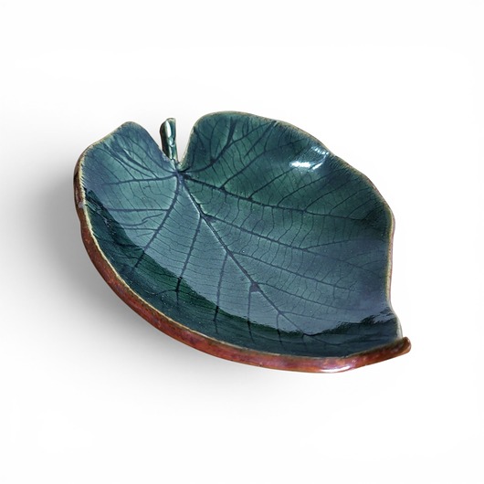 pojemniki na biżuterię Ceramiczna podstawka pod biżuterię w kształcie liścia