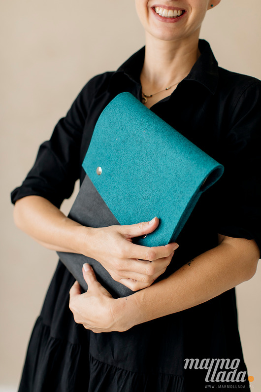 etui na laptopa Marmollada - etui filcowe MACBOOK 13" turkus + C