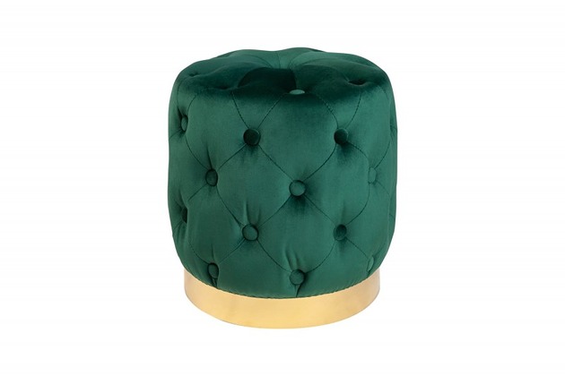 pufy do siedzenia Pufa Barock Chesterfield szmaragdowy 38cm