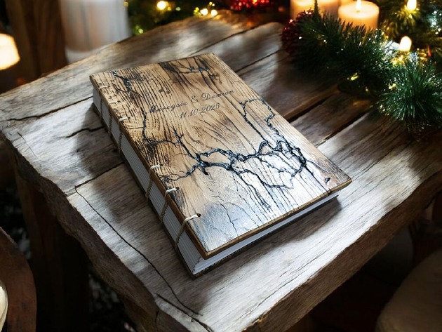 księgi gości i albumy ślubne Drewniana księga okolicznościowa