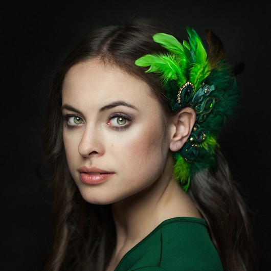 Spinka do włosów z piórami w stylu boho Mró Soutache