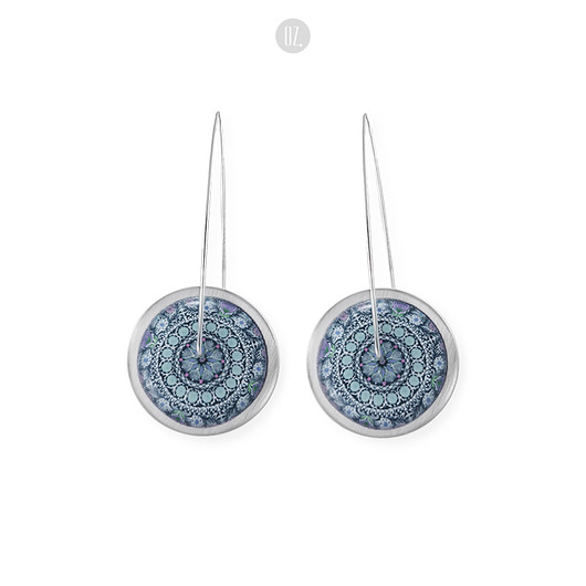 Kolczyki srebrne Circles Light Ocean Mandala Cut Midi S Olga Zielińska