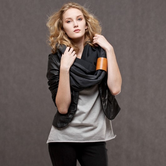 Tuba Szal Etola Komin DK Grey Melange  z Opaską CADOaccessories