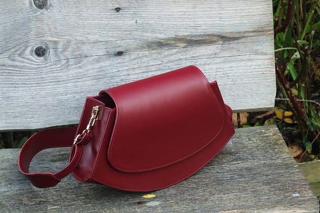 torby na ramię Torebka Skórzana ASTRID S burgund szewro GOLD