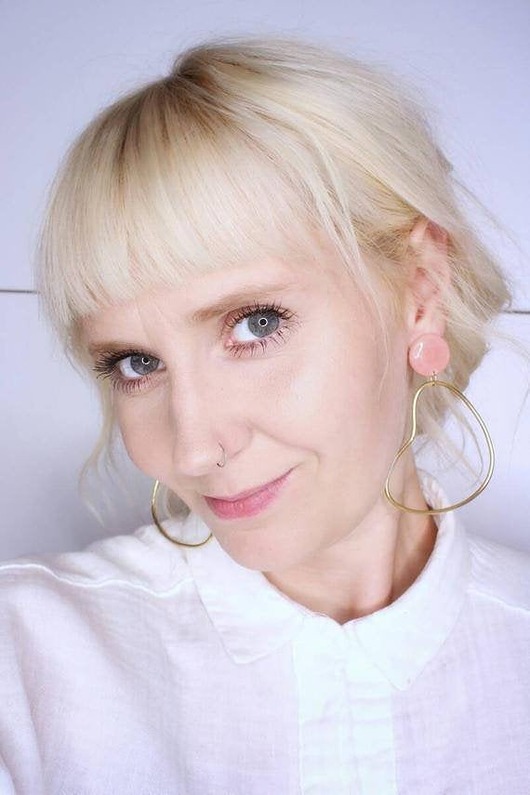 mosiężne kolczyki z porcelanową pastylką poli studio