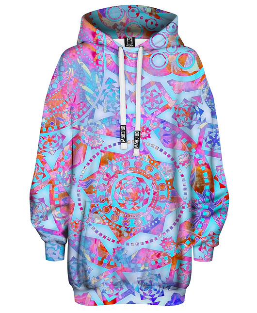 bluza z kapturem damska Bluza Oversize Tunika DR.CROW Pastel Rococo