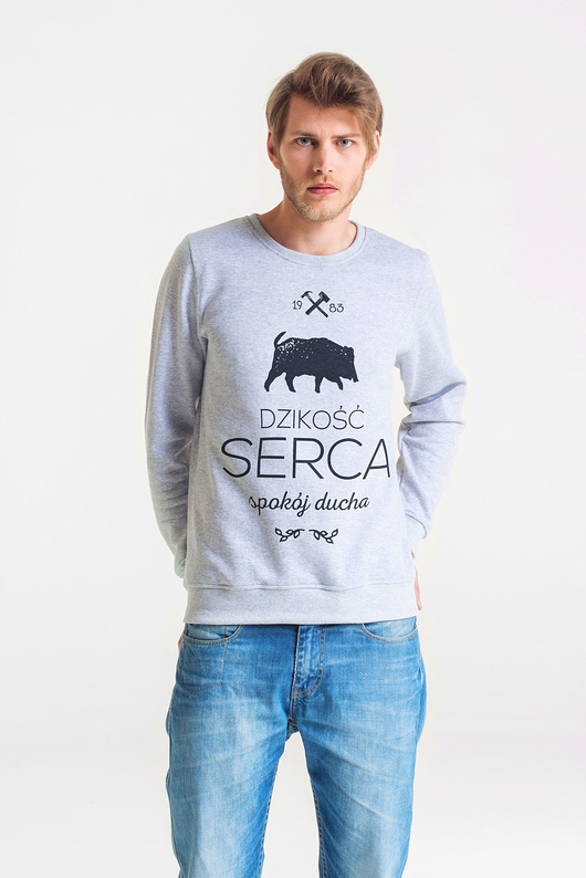 DZIKOŚĆ Bluza Męska SZARA GAU great as You