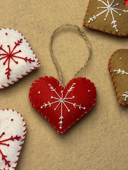 ozdoby choinkowe 03 Zawieszka choinkowa SERCE czerwone