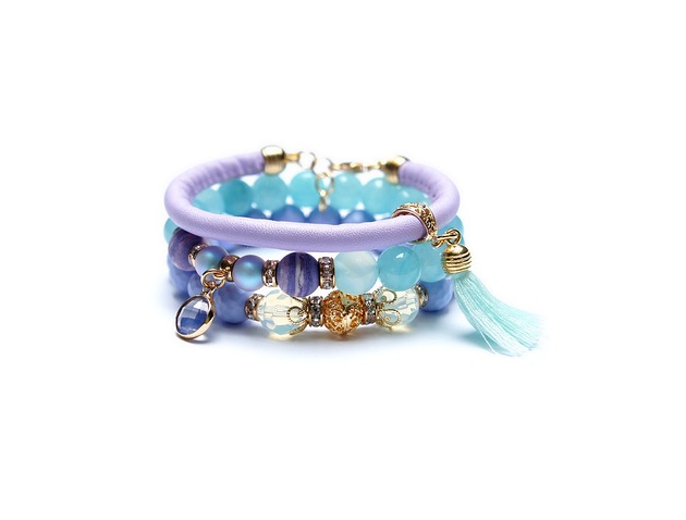 bransoletki z kamieni naturalnych Blue and lavender vol. 16 /17.10.24/ - set