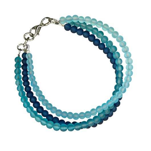 bransoletki ze szkła Bransoletka ze szklanych koralików w odcieniu laguny