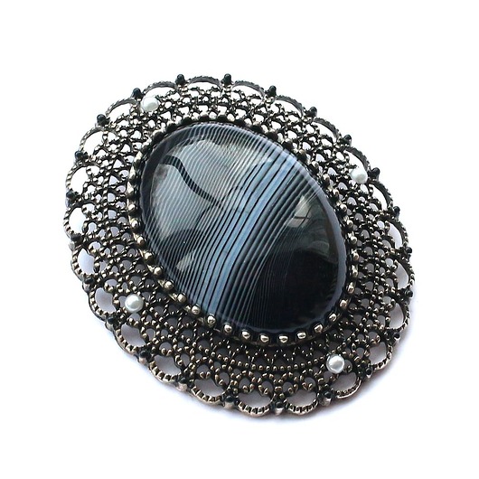 broszki Ochronny amlulet Sardonyks broszko-wisior 2 w 1