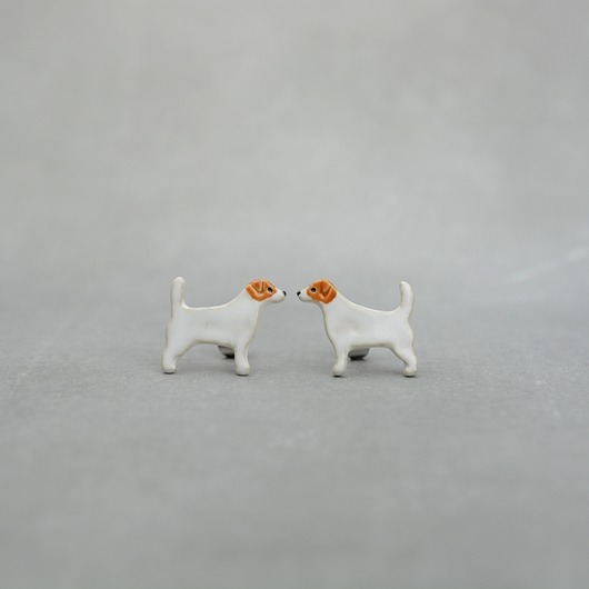 kolczyki ceramiczne Jack russell terrier mini- ceramiczne kolczyki