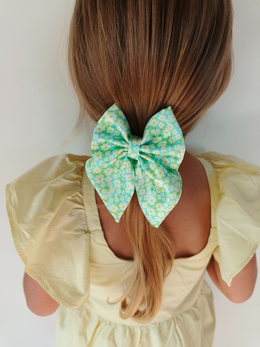 dziewczynka - inne Gumka jedwabna z kokardą MINI scrunchie daisy