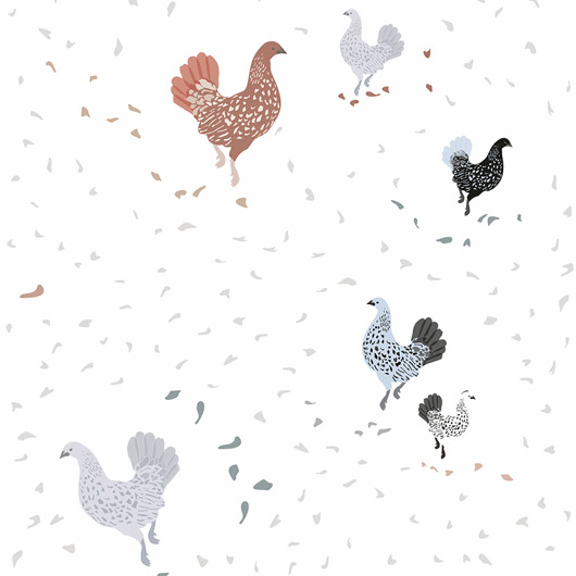 naklejki ścienne do pokoju dziecka Tapeta dla dzieci Kurki ( Happy Hens )