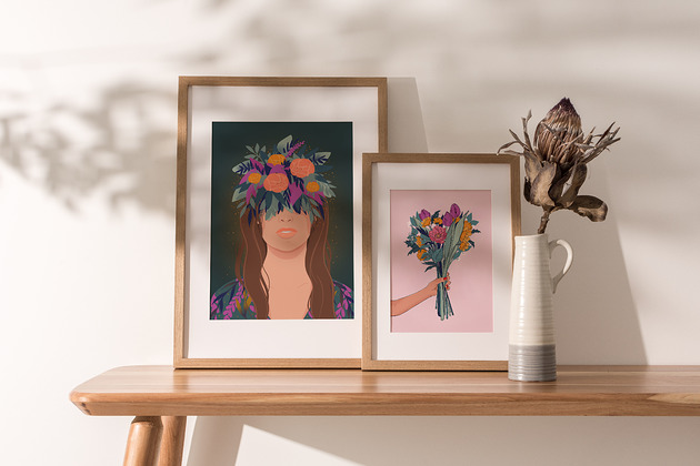 grafiki i ilustracje Zestaw dwóch plakatów kwiatowych A3 i A4