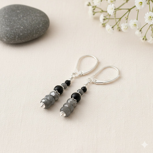 kolczyki srebrne Kolczyki ze srebra z labradorytem