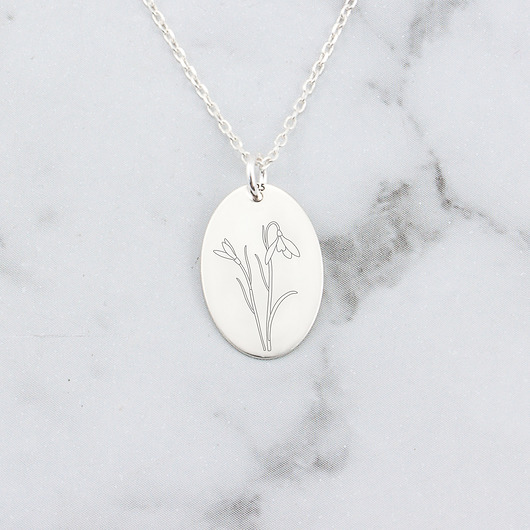 srebrne naszyjniki Horoskop kwiatowy przebiśnieg miesiąc styczeń