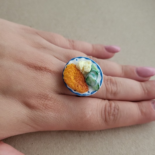 pierścionki - różne Pierścionek z polskim obiadem