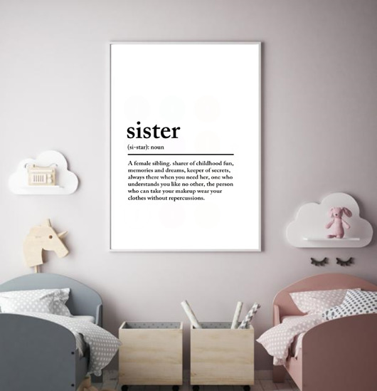PLAKAT DEFINICJA siostra prezent dla siostry black dot studio