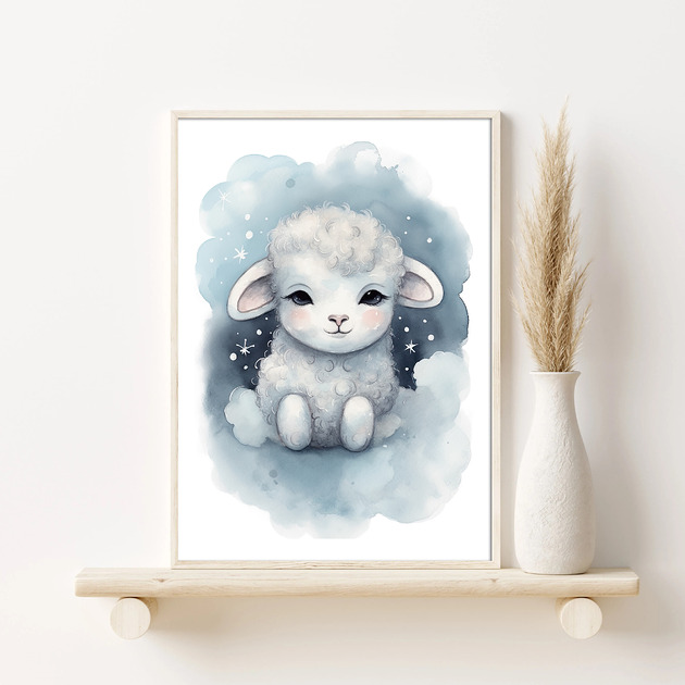 obrazy i plakaty do pokoju dziecięcego Plakat Owieczka z chmurki snów