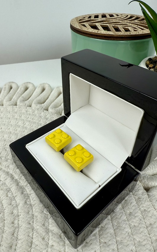 spinki do mankietów SPINKI DO mankietów koszuli KLOCKI LEGO ŻÓŁTE