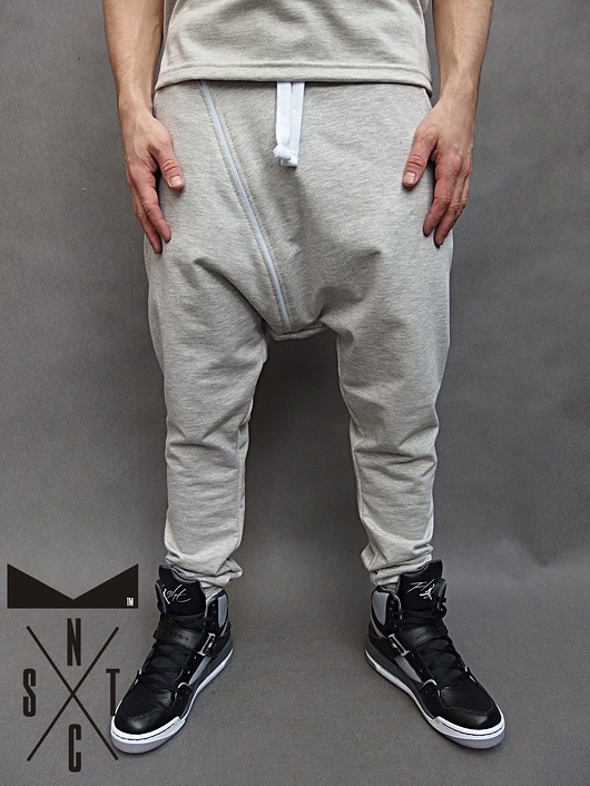 Męskie szare baggy z zamkiem Ablush