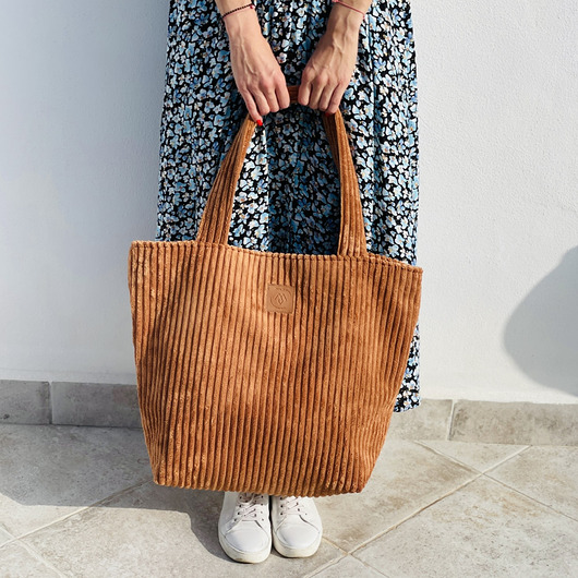 torby na ramię Duża torba ze sztruksu Mili Cozy - Rust