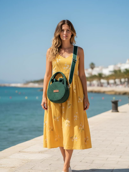 torby na ramię Mała okrągła torebka ze sznurka rękodzieło na prezent TO-01