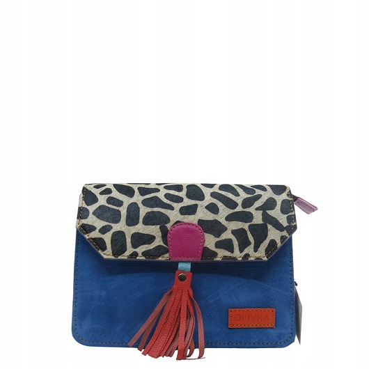 torby na ramię Torebka zamszowa, elegancka, skórzana, zamsz, ozdobny chwost eko OLIVKA