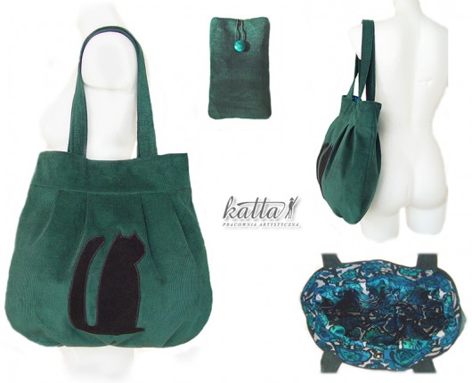 torba + etui  KICIA na świerku torby katta