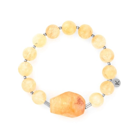 bransoletki z kamieni naturalnych Bransoletka z bryłą bogactwa - wersja srebrna